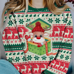Casual Crew Neck Christmas/Halloween Sweatshirt, Hoodies & Sweatshirts, color:Red|size:XXL, catalog Noracora shop
