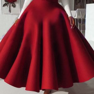 Elegant Loose A Line Skirt, Skirts, color:Red|size:XXL, Stylewe