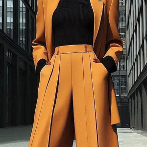Loose Regular Sleeve Loose Urban Plain Lapel Collar Long Sleeve Mid-long Blazer, Blazers, color:As Picture|size:XXL, Stylewe