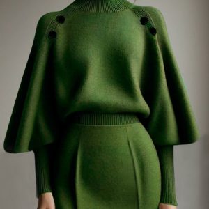 Plain Elegant Loose Sweater, Cardigans, color:Green|size:XXL, Stylewe