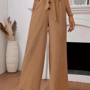 Casual Cotton Plain Long Pants, Pants, color:Khaki|size:XXL, catalog Noracora shop