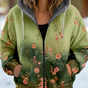 Women's Ethnic Thicken Loose Jacket, Outerwear, color:Green|size:4XL, catalog Noracora shop