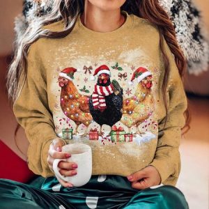 Casual Crew Neck Animal Sweatshirt, Hoodies & Sweatshirts, color:Yellow|size:XXL, catalog Noracora shop