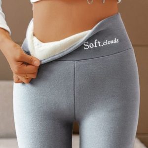 Women's Casual Plain Winter Ankle Pants Leggings, JustFashionNow Leggings, color:Light Gray|size:5XL,