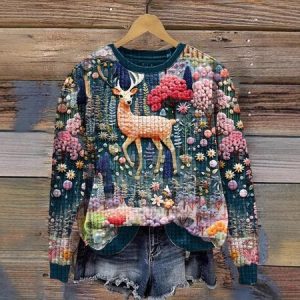 Casual Crew Neck Animal Sweatshirt, Hoodies & Sweatshirts, color:Blue|size:XXL, catalog Noracora shop