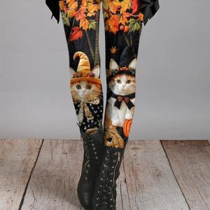 Tight Halloween Jersey Casual Leggings, Leggings, Lilicloth.com
