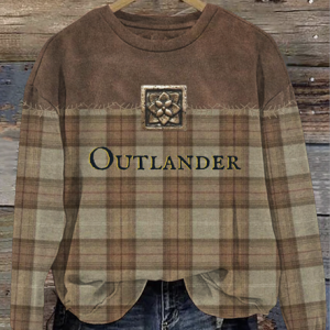 Casual Vintage Hoodie Plaid Print Hoodie, Hoodies & Sweatshirts, color:Brown|size:5XL, catalog Noracora shop