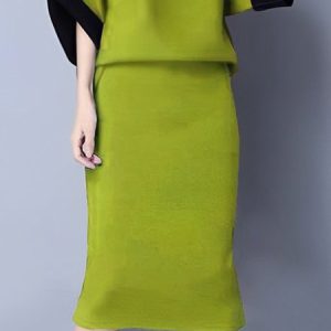 Casual Plain Regular Fit Skirt, Skirts, color:As Picture|size:XXL, Stylewe