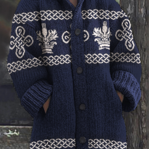 Women Wool/Knitting Plaid Long Sleeve Comfy Casual Cardigan, Cardigans, color:Dark Blue|size:5XL, catalog Noracora shop