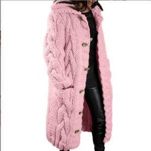 Women Yarn/Wool Yarn Plain Long Sleeve Comfy Casual Sweater, Sweaters, color:Light Pink|size:5XL, catalog Noracora shop
