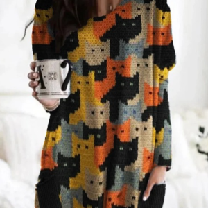 Crew Neck Long Sleeve Ethnic Hot Drilling Regular Micro-Elasticity Loose Blouse For Women, Blouses, color:Multicolor|size:XXL, catalog Noracora shop