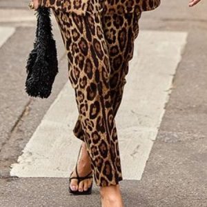 Leopard Pocket Urban Fashion Pants, Pants, color:Brown|size:XXL, Stylewe