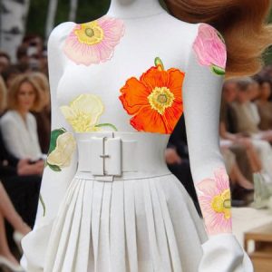 Printing Elegant Puff Sleeve Floral T-Shirt, Tees, color:White|size:XXL, Stylewe