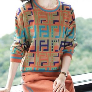 Loose Crew Neck Casual Long Sleeve Blouse, Pullovers, color:As Picture|size:XXL, Stylewe