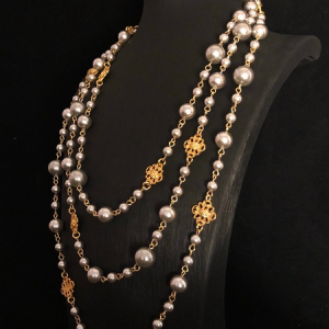 Luxury Multi-Layered Chain Pearl High-End Necklace, Necklaces, color:Gray, Stylewe