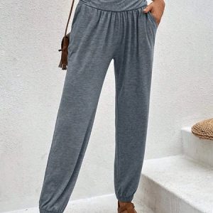 Casual Plain Loose Pants, Pants, Lilicloth.com