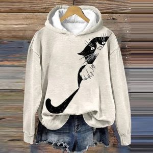 Casual Hoodie Floral Sweatshirt, Hoodies & Sweatshirts, color:White|size:4XL, catalog Noracora shop