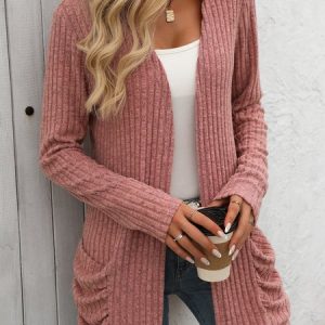Women's Plain Regular Loose Kimono, Cardigans, color:Pink|size:XXL, catalog Noracora shop
