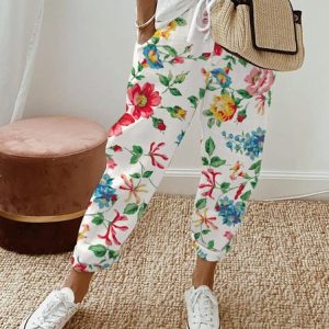 Casual Loose Floral Pants, Pants, Lilicloth.com