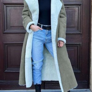 Women's Plain Thicken Loose Coat, Coats, color:Pea Green|size:XXL, catalog Noracora shop