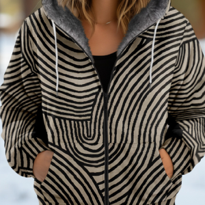 Women's Geometric Thicken Loose Jacket, Outerwear, color:Brown|size:4XL, catalog Noracora shop