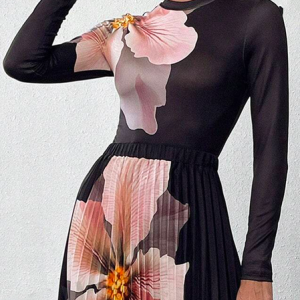 Elegant Floral Crew Neck Regular Sleeve T-Shirt, Tees, color:As Picture|size:XXL, Stylewe