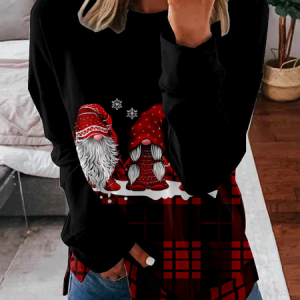 Casual Crew Neck Christmas Sweatshirt Zipper, Hoodies & Sweatshirts, color:Black|size:4XL, catalog Noracora shop