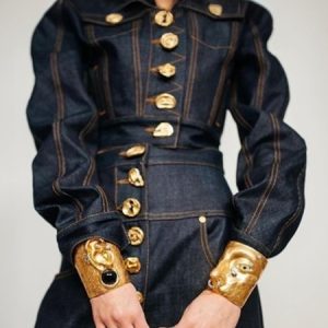 Urban Buttoned Plain Denim Jacket, Jackets, color:Denim Blue|size:XXL, Stylewe