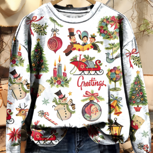 Women's Crew Neck Christmas Snowman Casual Spring/Fall Long Sleeve Sweatshirt, JustFashionNow Sweatshirts & Hoodies, color:White|size:XXL,