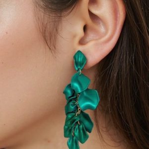 Elegant Vacation Floral Dangle, Earrings, color:Green|size:One-size, Stylewe