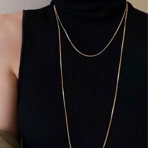 Urban Metal Plain Chain Necklaces, Necklaces, color:Golden, Stylewe