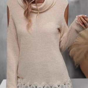 Crew Neck Long Sleeve Plain Regular Micro-Elasticity Loose Blouse For Women, Blouses, color:Khaki|size:5XL, catalog Noracora shop