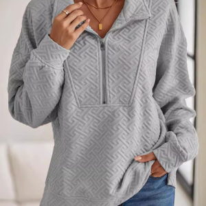 Shawl Collar Long Sleeve Floral Hot Drilling Regular Micro-Elasticity Loose Blouse For Women, Blouses, color:Light Gray|size:XL, catalog Noracora shop