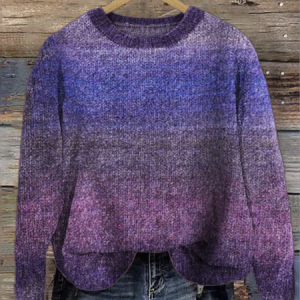 Women Knitted Maple Leaf Long Sleeve Comfy Casual Sweater, Sweaters, color:Purple|size:5XL, catalog Noracora shop