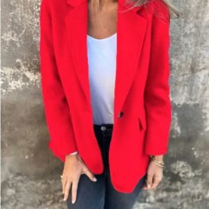 Women's Plain Thicken Loose Jacket, Outerwear, color:Red|size:5XL, catalog Noracora shop