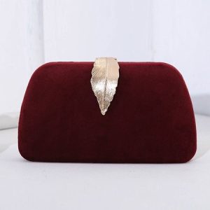 Elegant Velvet Clutch Bag, Bags, color:Wine Red|size:One-size, Stylewe