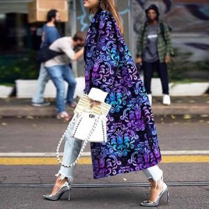Women's Ethnic Regular Loose Jacket, Outerwear, color:Purple|size:3XL, catalog Noracora shop
