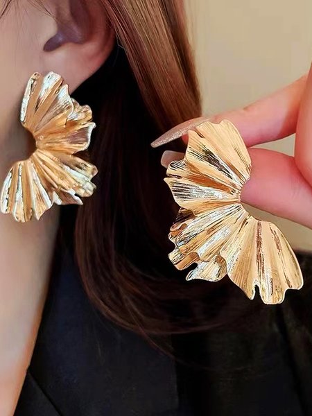 Urban Metal Plain Hoop, Earrings, color:Golden, Stylewe