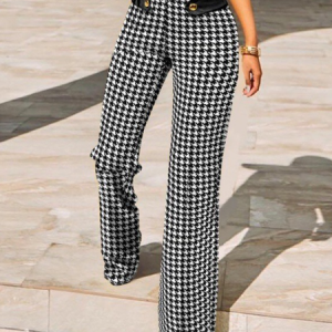 Casual Plaid Daily Long Pants, Pants, color:Black|size:XXL, catalog Noracora shop