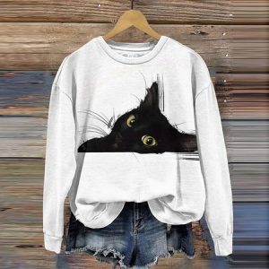 Christmas Snowman Print Casual Crew Neck Geometric Sweatshirt, Hoodies & Sweatshirts, color:White|size:XXL, catalog Noracora shop