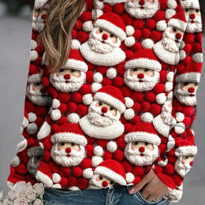 Women's Crew Neck Christmas Casual Spring/Fall Long Sleeve Sweatshirt, JustFashionNow Sweatshirts & Hoodies, color:As Picture|size:4XL,