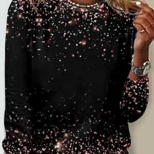 Casual Floral Crew Neck Long Sleeve T-shirt, T-shirts, color:Color3|size:5XL, catalog Noracora shop