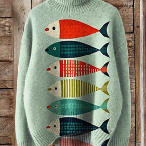 Casual Turtleneck Geometric Sweatshirt, Hoodies & Sweatshirts, color:Green|size:3XL, catalog Noracora shop