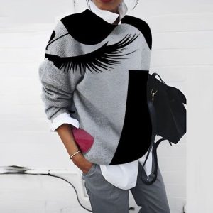 Casual Crew Neck Striped Sweatshirt Zipper, Hoodies & Sweatshirts, color:Gray|size:XXL, catalog Noracora shop