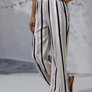 Striped Loose Casual Pants, Pants, color:Multicolor|size:XXL, catalog Noracora shop
