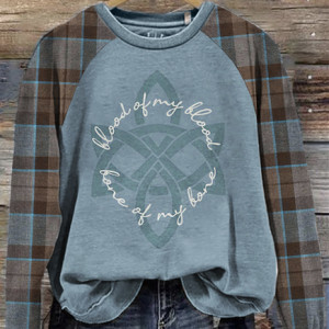 Checkered color retro style pullover sweatshirt, Hoodies&Sweatshirts, Lilicloth.com