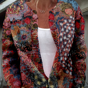 Women's Floral Thicken Loose Jacket, Outerwear, color:Multicolor|size:4XL, catalog Noracora shop