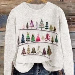 Women Knitted Christmas Long Sleeve Comfy Casual Sweater, Sweaters, color:White|size:4XL, catalog Noracora shop