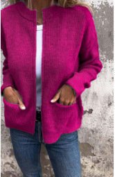 Women's Plain Regular Loose Jacket, Outerwear, color:Rose Red|size:5XL, catalog Noracora shop