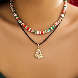 Ladies' Necklace Christmas Snowman Gift Imitation Crystal Jewelry, Necklaces, color:Black|size:One-size, Stylewe
